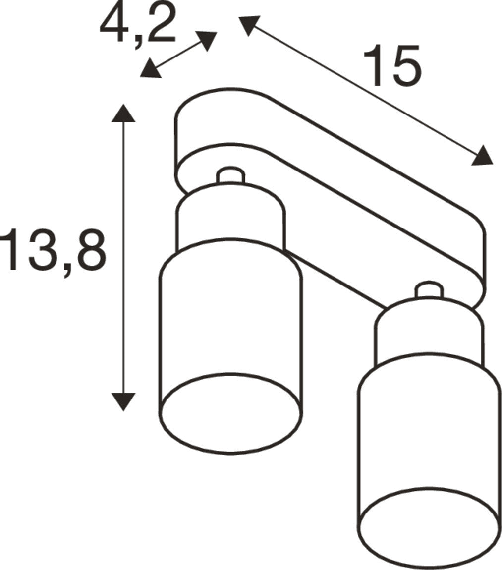 PURI 2.0 Tube, Wand- und Deckenaufbauleuchte, long, 2 x max. 6 W GU10, schwarz