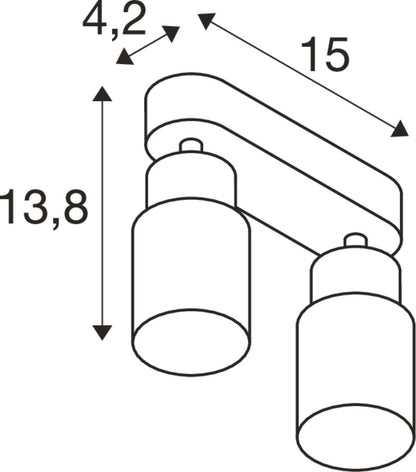 PURI 2.0 Tube, Wand- und Deckenaufbauleuchte, long, 2 x max. 6 W GU10, schwarz