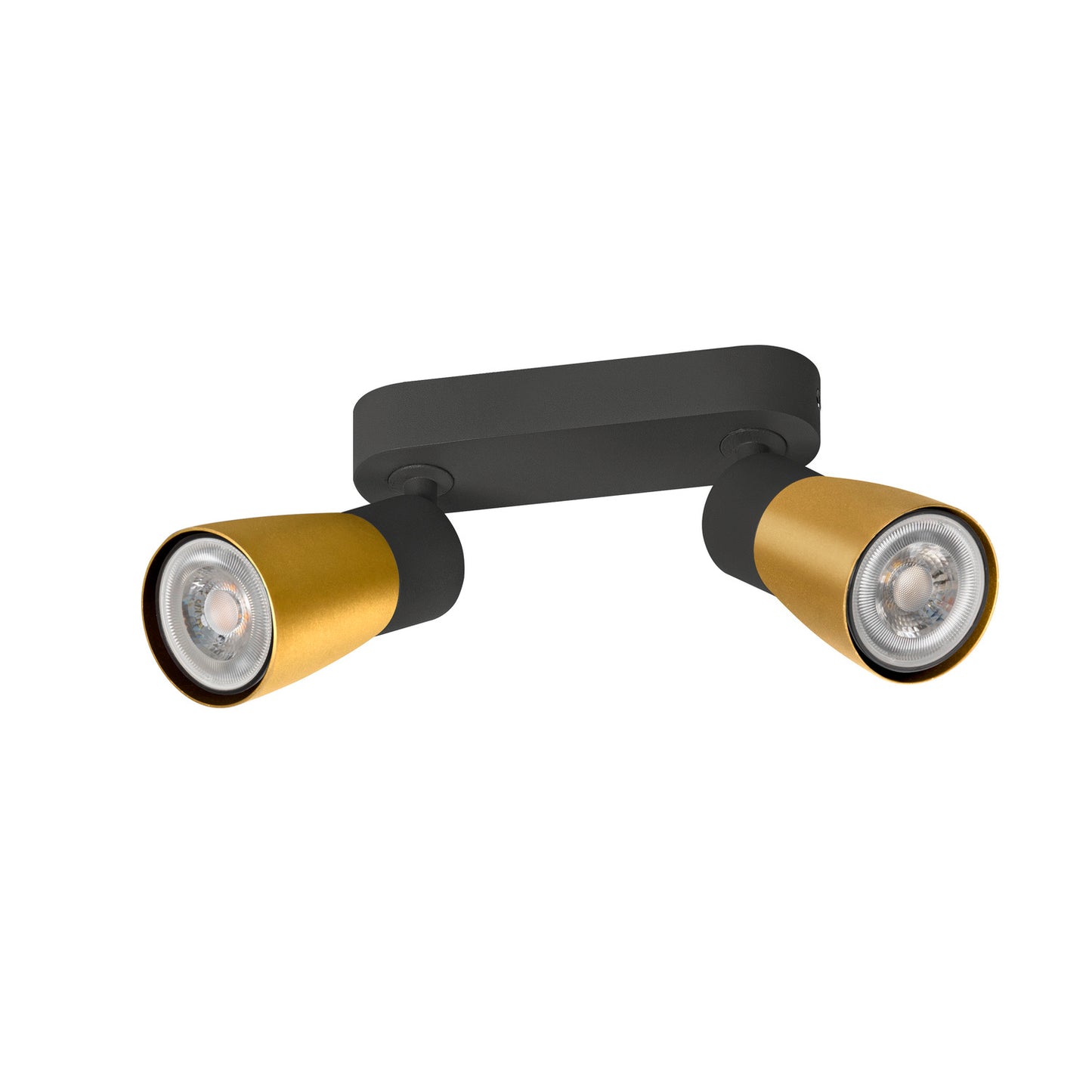 PURI 2.0 Dome, Wand- und Deckenaufbauleuchte, long, 2 x max. 6 W GU10, schwarz / gold
