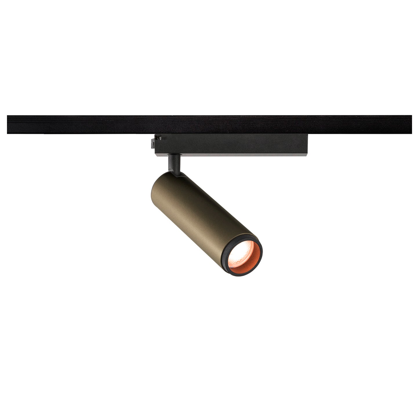 GRIP! M, 1~ Spot, zylindrisch, 2000-3000 K, 15 W, Dim-to-Warm, PHASE, 42°, bronze / schwarz