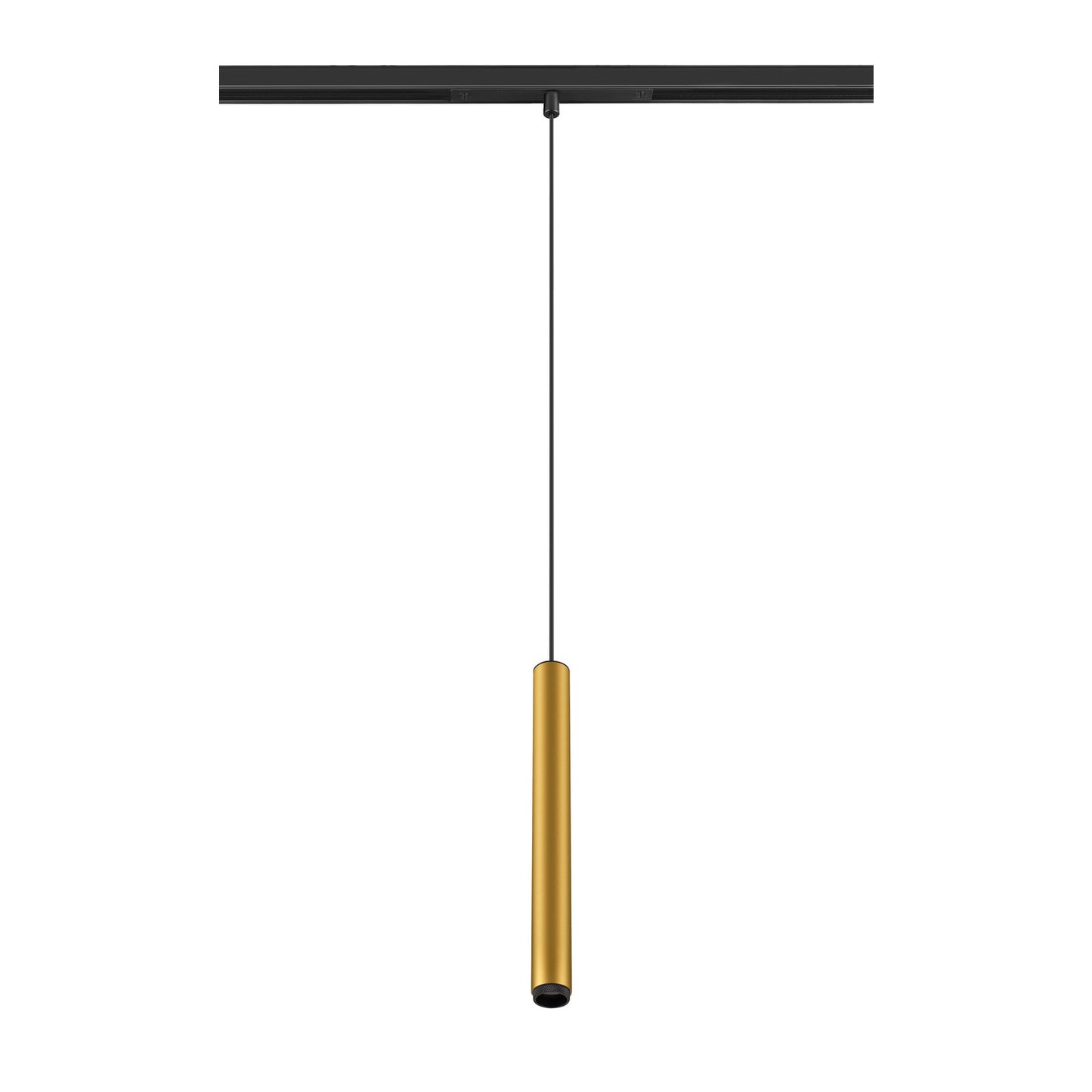 GRIP! S, 48V Pendelleuchte, Pendellänge 200 cm, 3000 K, 29°, DALI, gold / schwarz