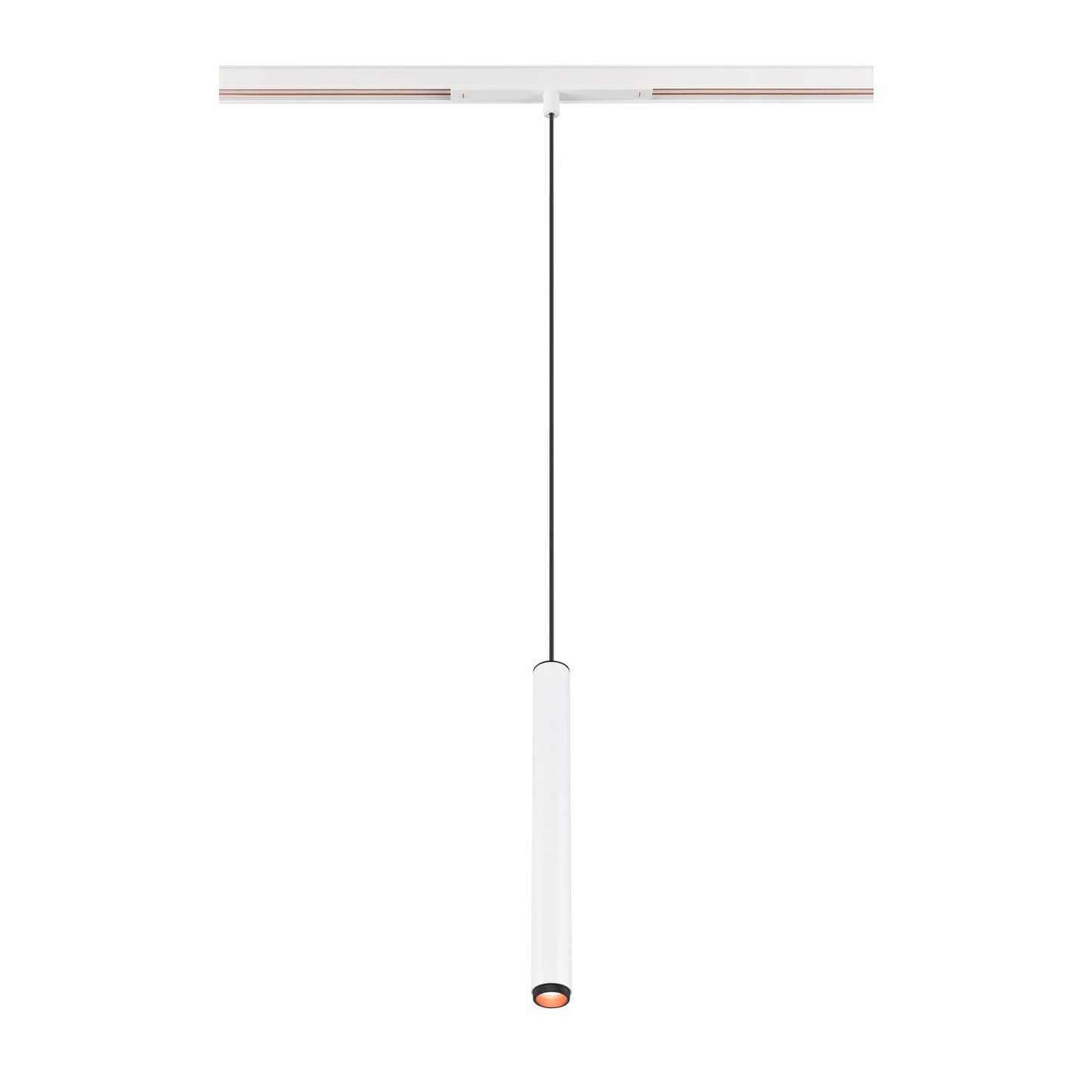 GRIP! S, 48V Pendelleuchte, Pendellänge 200 cm, 2000-3000 K, 29°, DALI, Dim-to-Warm, weiß / schwarz