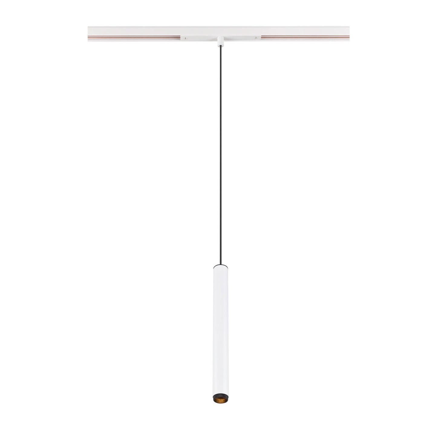 GRIP! S, 48V Pendelleuchte, Pendellänge 200 cm, 2000-3000 K, 29°, DALI, Dim-to-Warm, weiß / schwarz