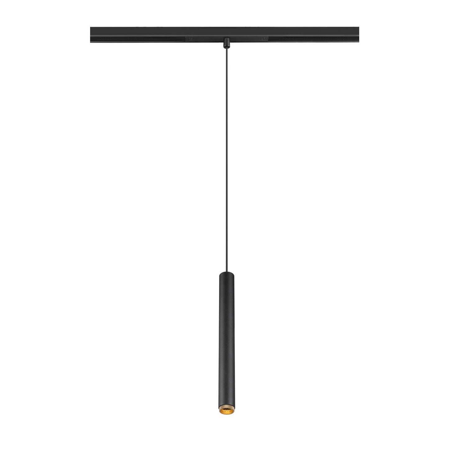 GRIP! S, 48V Pendelleuchte, Pendellänge 200 cm, 2000-3000 K, 29°, DALI, Dim-to-Warm, schwarz / gold