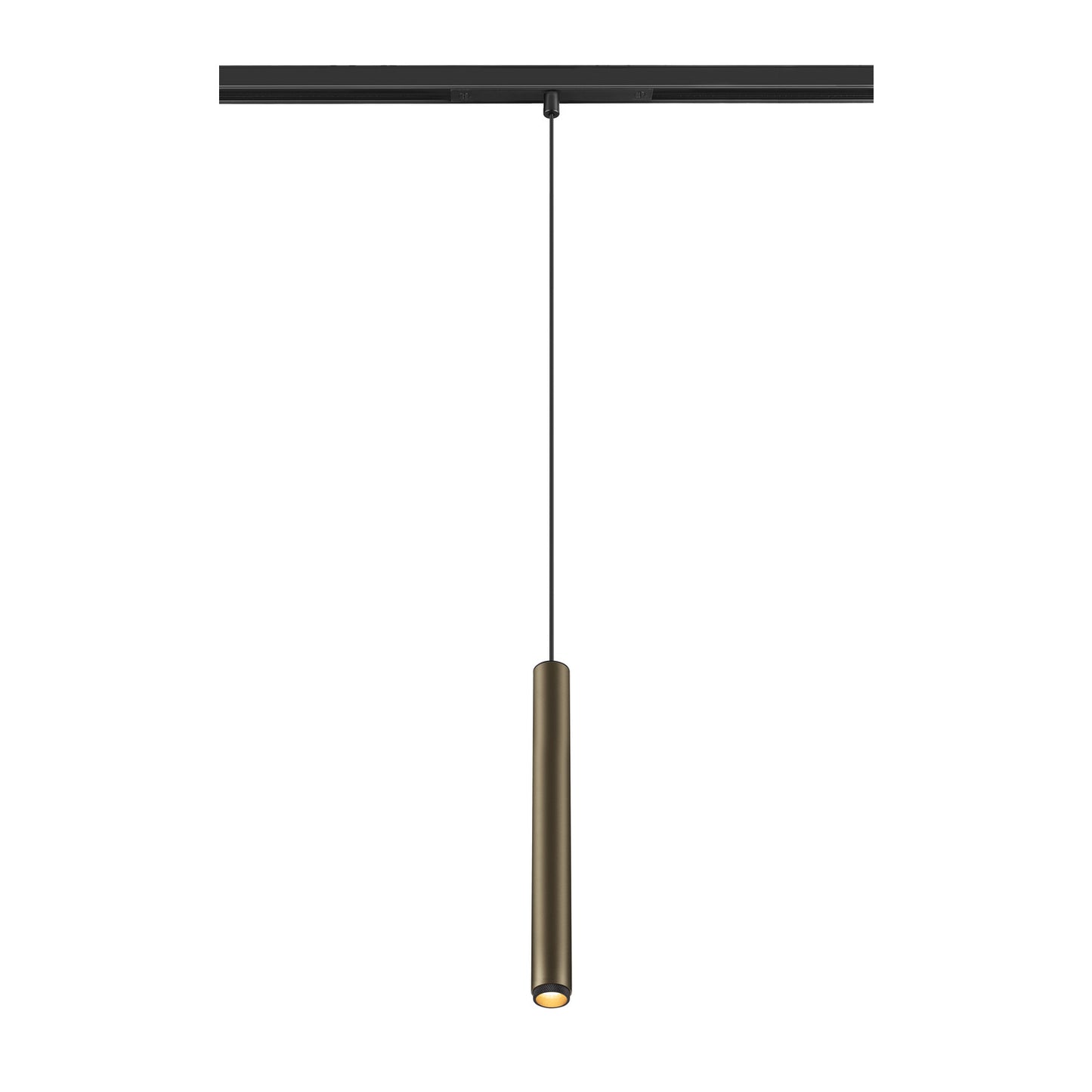 GRIP! S, 48V Pendelleuchte, Pendellänge 200 cm, 2000-3000 K, 29°, DALI, Dim-to-Warm, bronze / schwarz