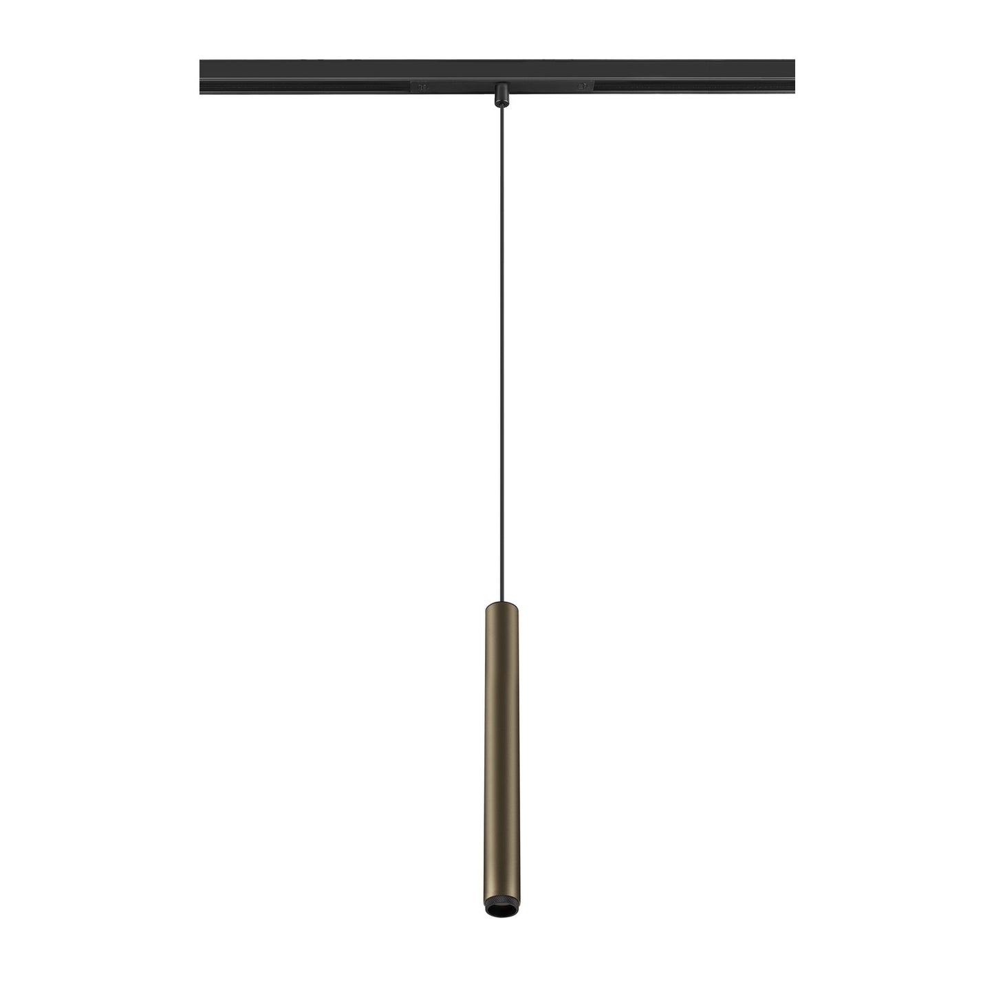 GRIP! S, 48V Pendelleuchte, Pendellänge 200 cm, 2000-3000 K, 29°, DALI, Dim-to-Warm, bronze / schwarz