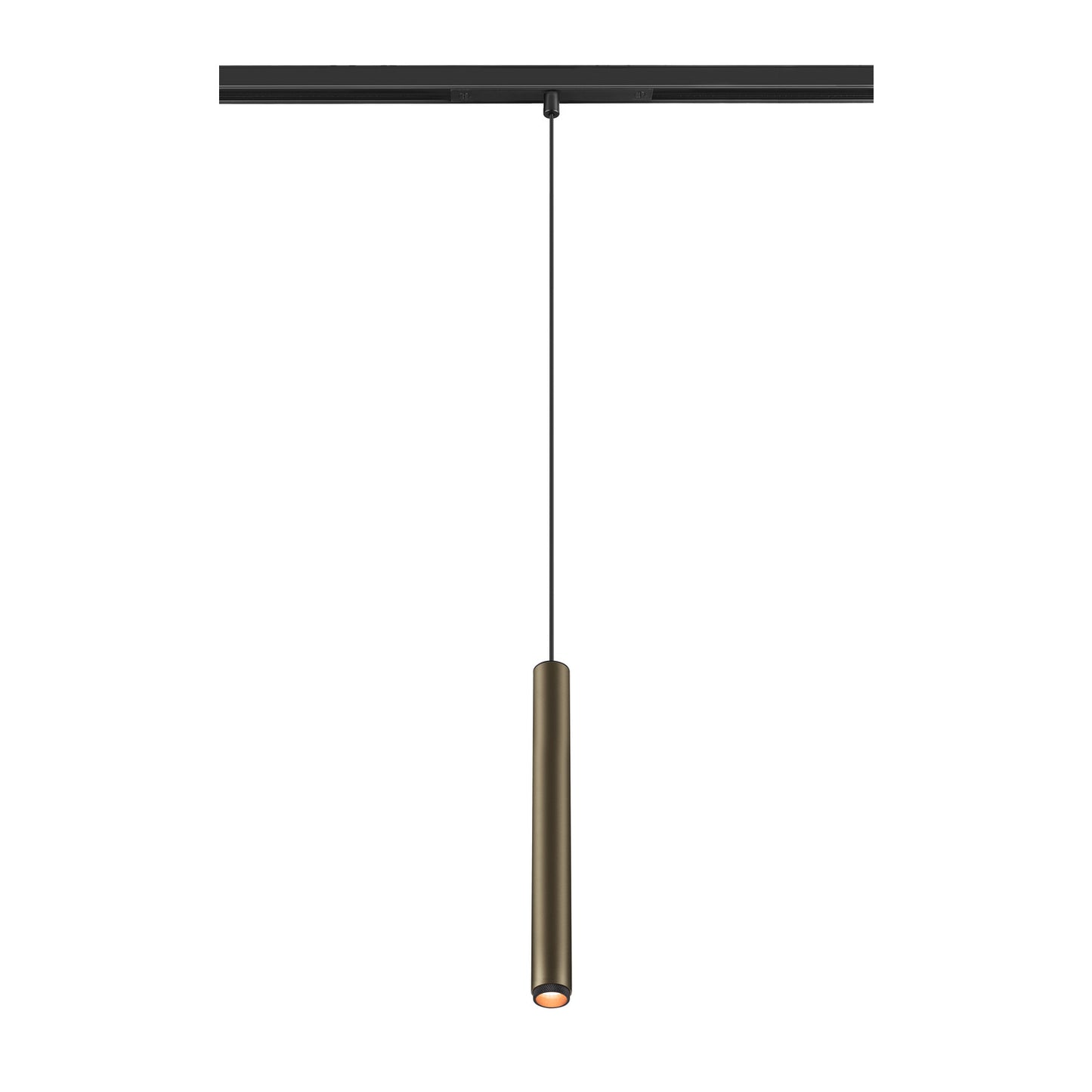 GRIP! S, 48V Pendelleuchte, Pendellänge 200 cm, 2000-3000 K, 29°, DALI, Dim-to-Warm, bronze / schwarz