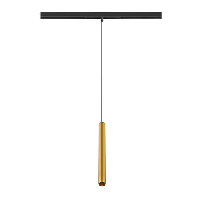 GRIP! S, 48V Pendelleuchte, Pendellänge 200 cm, 2000-3000 K, 29°, DALI, Dim-to-Warm, gold / schwarz