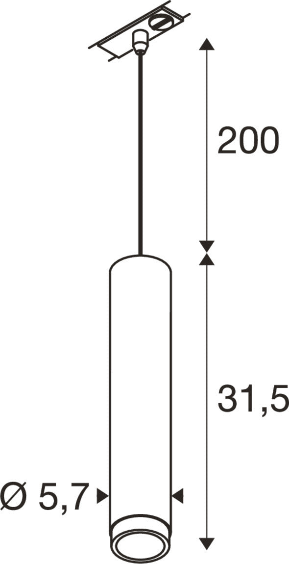 GRIP! L, 1~ Pendelleuchte, GU10, Pendellänge 200 cm, 1x max. 6 W, gold / schwarz