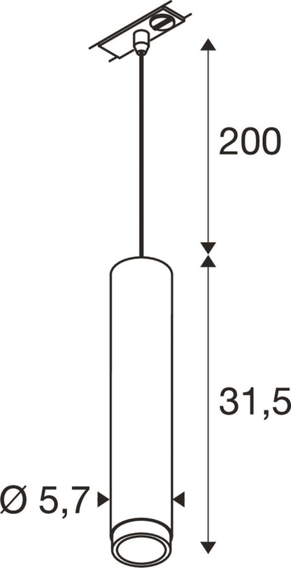 GRIP! L, 1~ Pendelleuchte, GU10, Pendellänge 200 cm, 1x max. 6 W, gold / schwarz