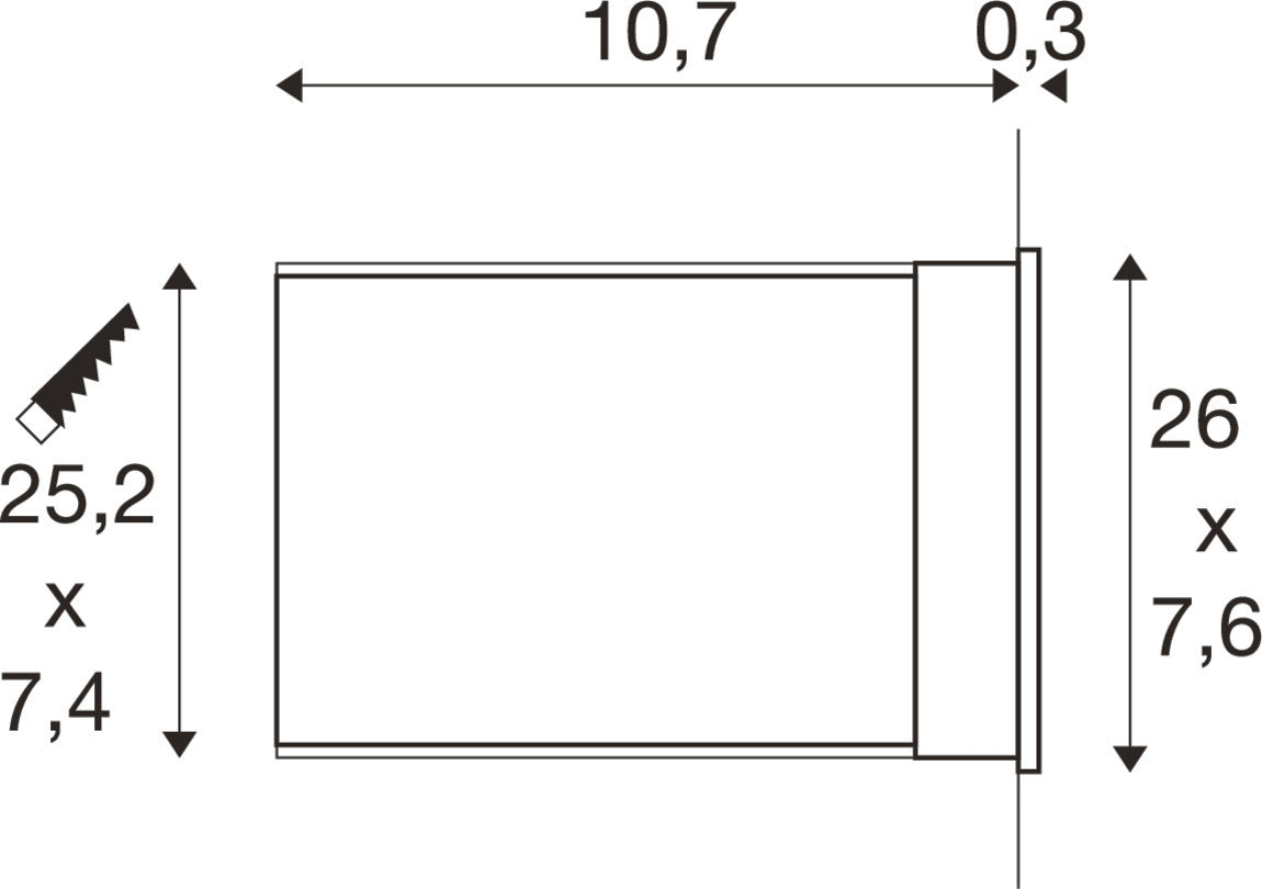 BRICK MESH, Wandeinbauleuchte, rechteckig, 3000 K, 5 W, IP55, schwarz