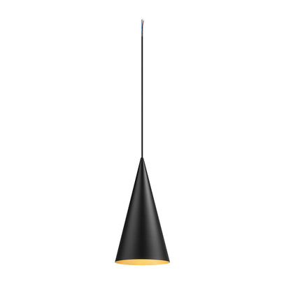 MAGICO 20, Pendelleuchte, E27, Pendellänge 180 cm, 1x max. 10 W, matt schwarz / gold