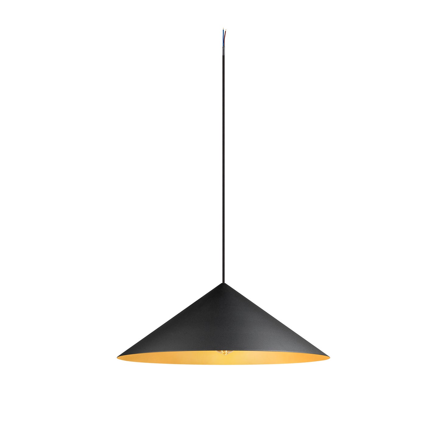 MAGICO 55, Pendelleuchte, E27, Pendellänge 180 cm, 1x max. 10 W, matt schwarz / gold