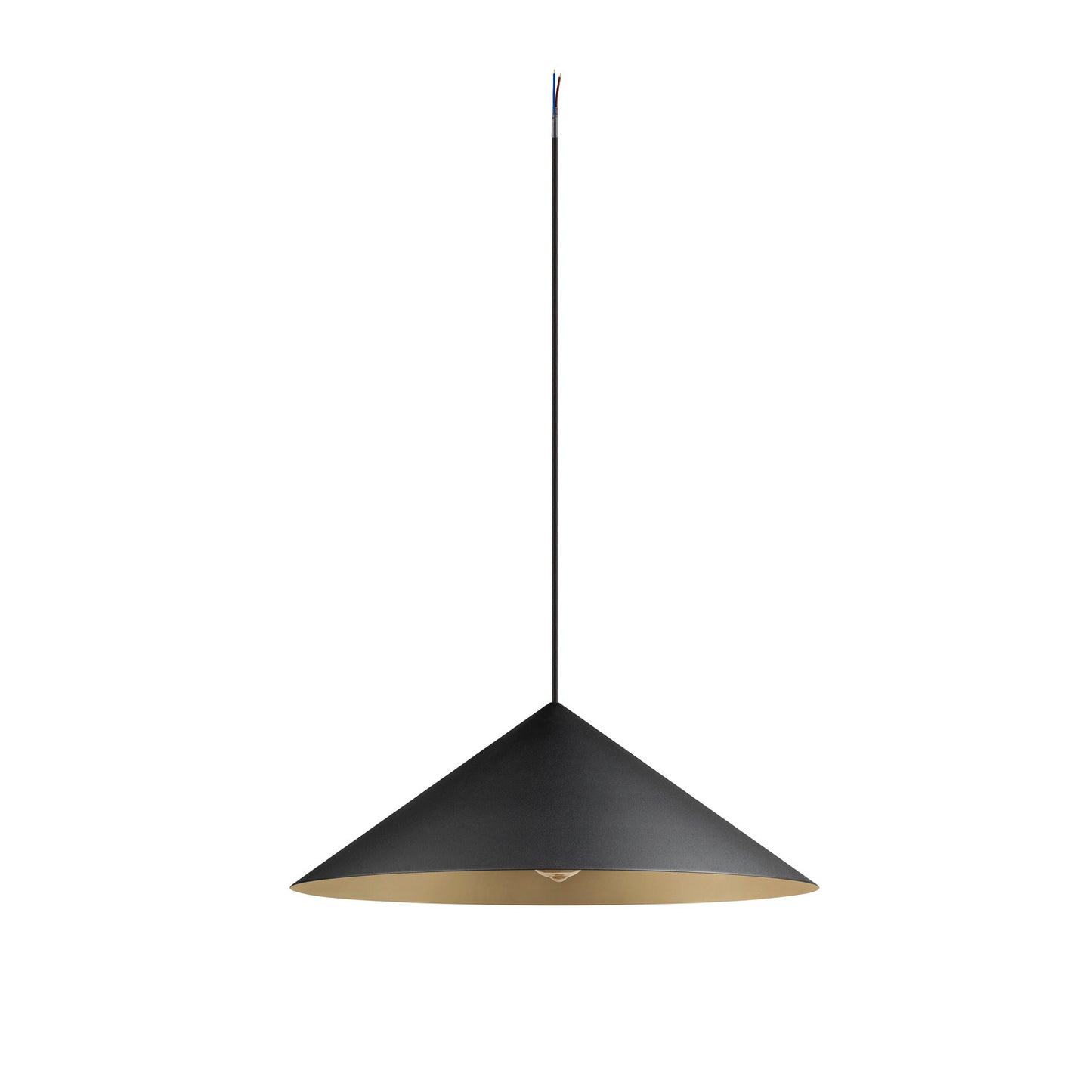 MAGICO 55, Pendelleuchte, E27, Pendellänge 180 cm, 1x max. 10 W, matt schwarz / gold