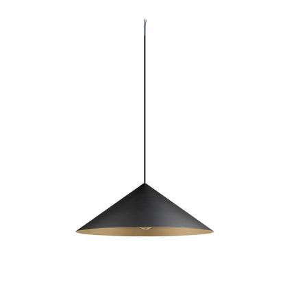MAGICO 55, Pendelleuchte, E27, Pendellänge 180 cm, 1x max. 10 W, matt schwarz / gold