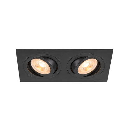 NEW TRIA® 155, Deckeneinbauleuchte, quadratisch, 2 x GU10, zweiflammig, schwarz