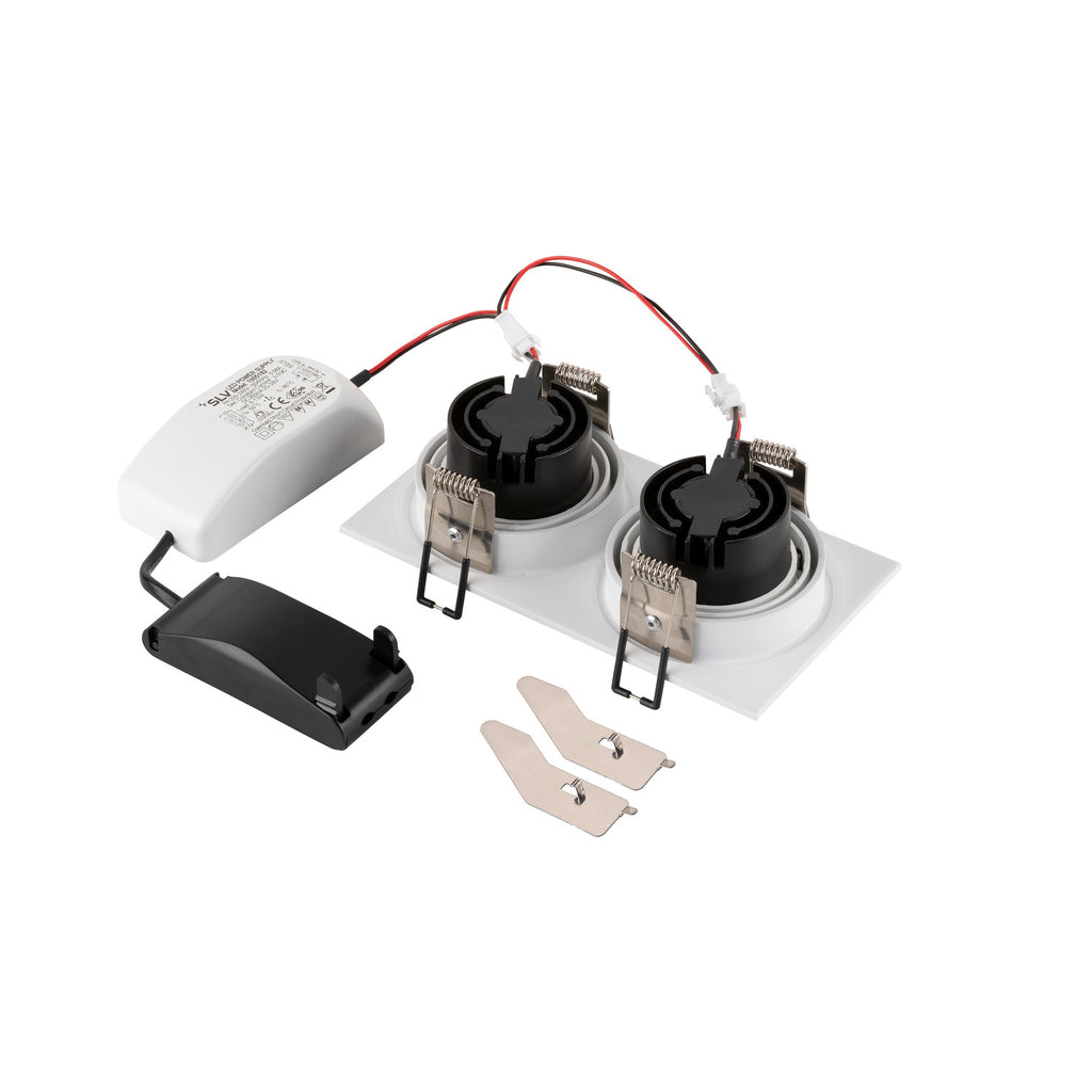 NEW TRIA® 155, Deckeneinbauleuchte, quadratisch, 2700 K, zweiflammig, PHASE, 38°, weiß