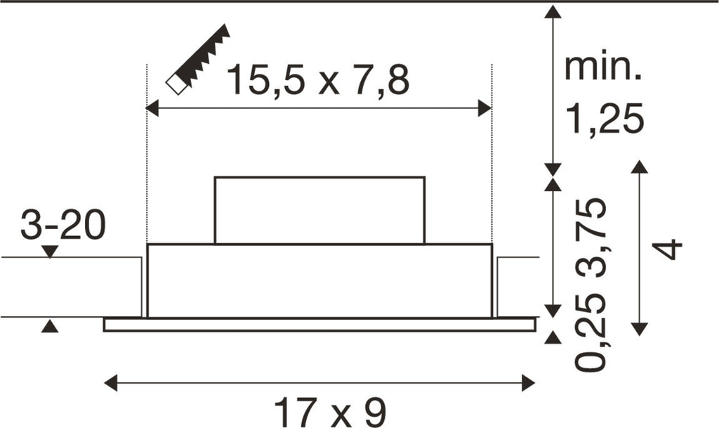 NEW TRIA® 155, Deckeneinbauleuchte, quadratisch, 2700 K, zweiflammig, PHASE, 38°, weiß