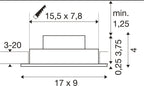 NEW TRIA® 155, Deckeneinbauleuchte, quadratisch, 2700 K, zweiflammig, PHASE, 38°, weiß