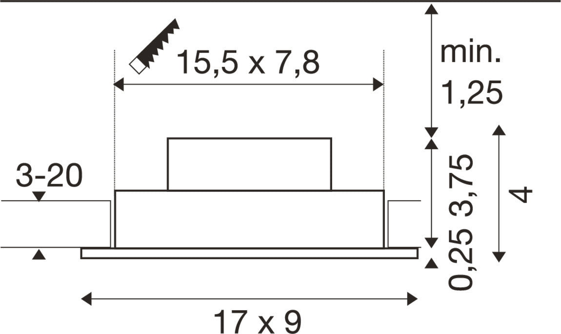 NEW TRIA® 155, Deckeneinbauleuchte, quadratisch, 2700 K, zweiflammig, PHASE, 38°, weiß