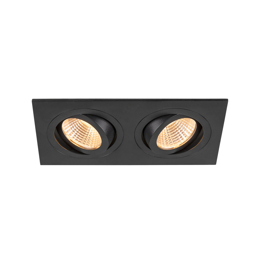 NEW TRIA® 155, Deckeneinbauleuchte, quadratisch, 2700 K, zweiflammig, PHASE, 38°, schwarz