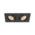 NEW TRIA® 155, Deckeneinbauleuchte, quadratisch, 2700 K, zweiflammig, PHASE, 38°, schwarz