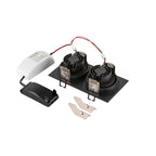 NEW TRIA® 155, Deckeneinbauleuchte, quadratisch, 2700 K, zweiflammig, PHASE, 38°, schwarz