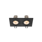 NEW TRIA® 155, Deckeneinbauleuchte, quadratisch, 2700 K, zweiflammig, PHASE, 38°, schwarz
