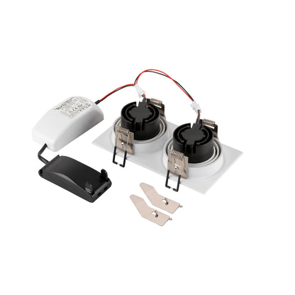 NEW TRIA® 155, Deckeneinbauleuchte, quadratisch, 3000 K, zweiflammig, PHASE, 38°, weiß