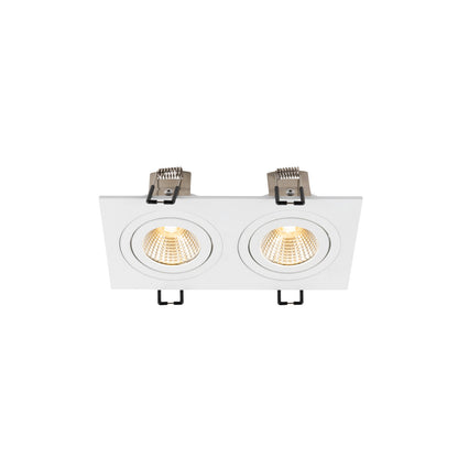 NEW TRIA® 155, Deckeneinbauleuchte, quadratisch, 3000 K, zweiflammig, PHASE, 38°, weiß
