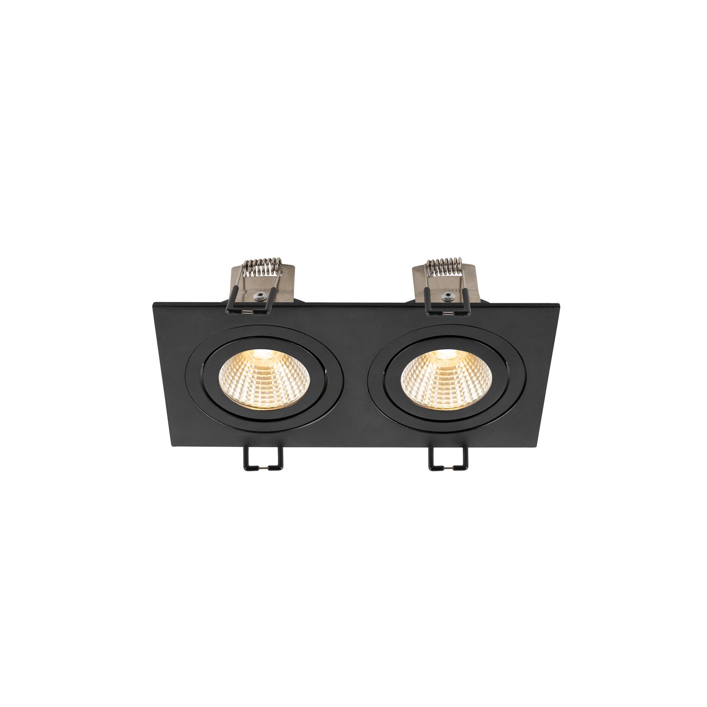 NEW TRIA® 155, Deckeneinbauleuchte, quadratisch, 3000 K, zweiflammig, PHASE, 38°, schwarz