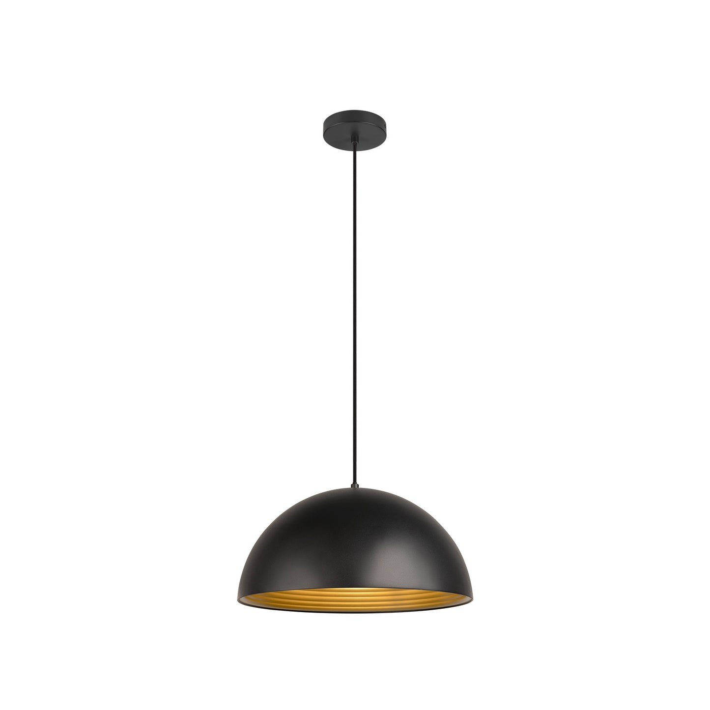 FORCHINI M 40, Pendelleuchte, E27, Pendellänge 150 cm, 1x max. 40 W, matt schwarz / matt gold