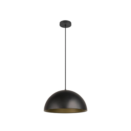 FORCHINI M 40, Pendelleuchte, E27, Pendellänge 150 cm, 1x max. 40 W, matt schwarz / matt gold