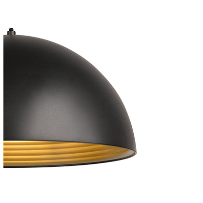FORCHINI M 40, Pendelleuchte, E27, Pendellänge 150 cm, 1x max. 40 W, matt schwarz / matt gold