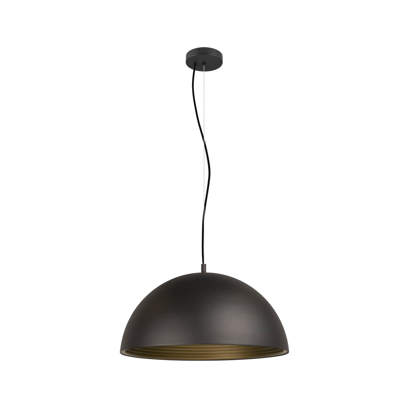 FORCHINI M 50, Pendelleuchte, E27, Pendellänge 150 cm, 1x max. 40 W, matt schwarz / matt gold