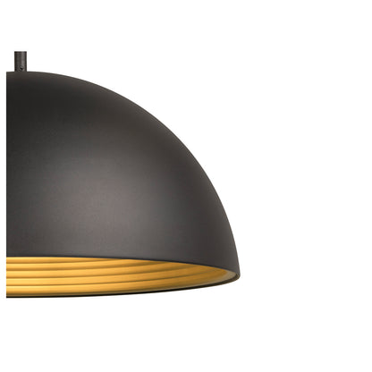 FORCHINI M 50, Pendelleuchte, E27, Pendellänge 150 cm, 1x max. 40 W, matt schwarz / matt gold