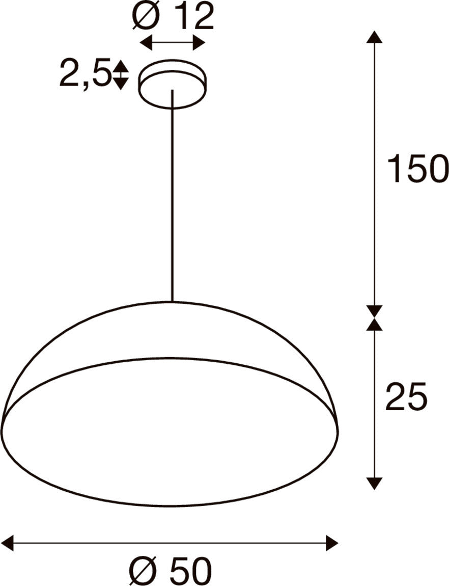 FORCHINI M 50, Pendelleuchte, E27, Pendellänge 150 cm, 1x max. 40 W, matt schwarz / matt gold