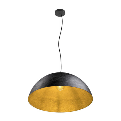 FORCHINI 70, Pendelleuchte, E27, Pendellänge 150 cm, 1x max. 40 W, matt schwarz / matt gold