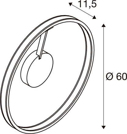 ONE, Wand- und Deckenaufbauleuchte, rund, 2700/3000 K, 23 W, PHASE, 130°, messing