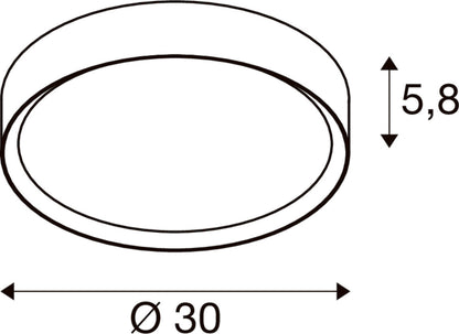 DECONA 30, Wand- und Deckenaufbauleuchte, rund, 2700/3000 K, 18 W, PHASE, weiß / gold