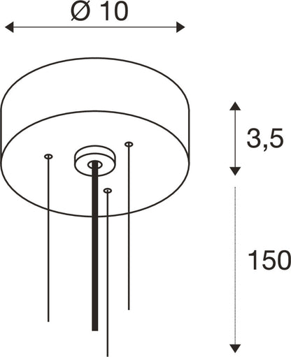 DECONA, Abhängeset, Pendellänge 150 cm, weiß