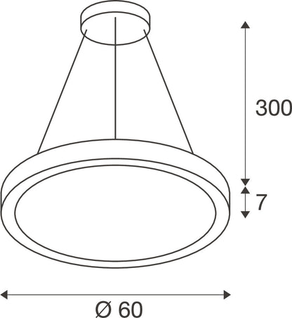 MEDO® RING 60, Pendelleuchte, Pendellänge 300 cm, 3000/4000 K, 110°, PHASE, weiß