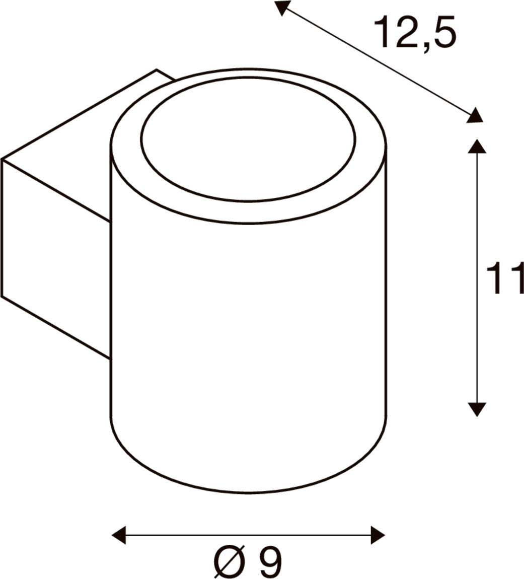 OCULUS, Wandaufbauleuchte, rund, 2000-3000 K, 15 W, Dim-to-Warm, PHASE, 100°, dunkel bronze
