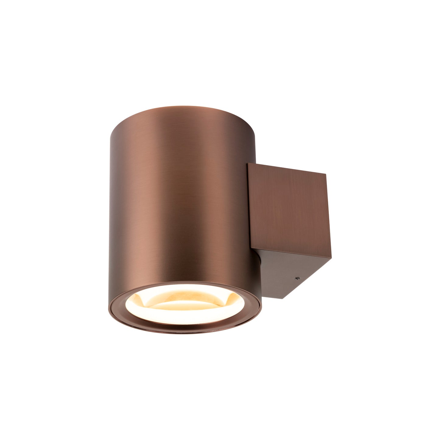 OCULUS, Wandaufbauleuchte, rund, 2000-3000 K, 15 W, Dim-to-Warm, PHASE, 100°, dunkel kupfer