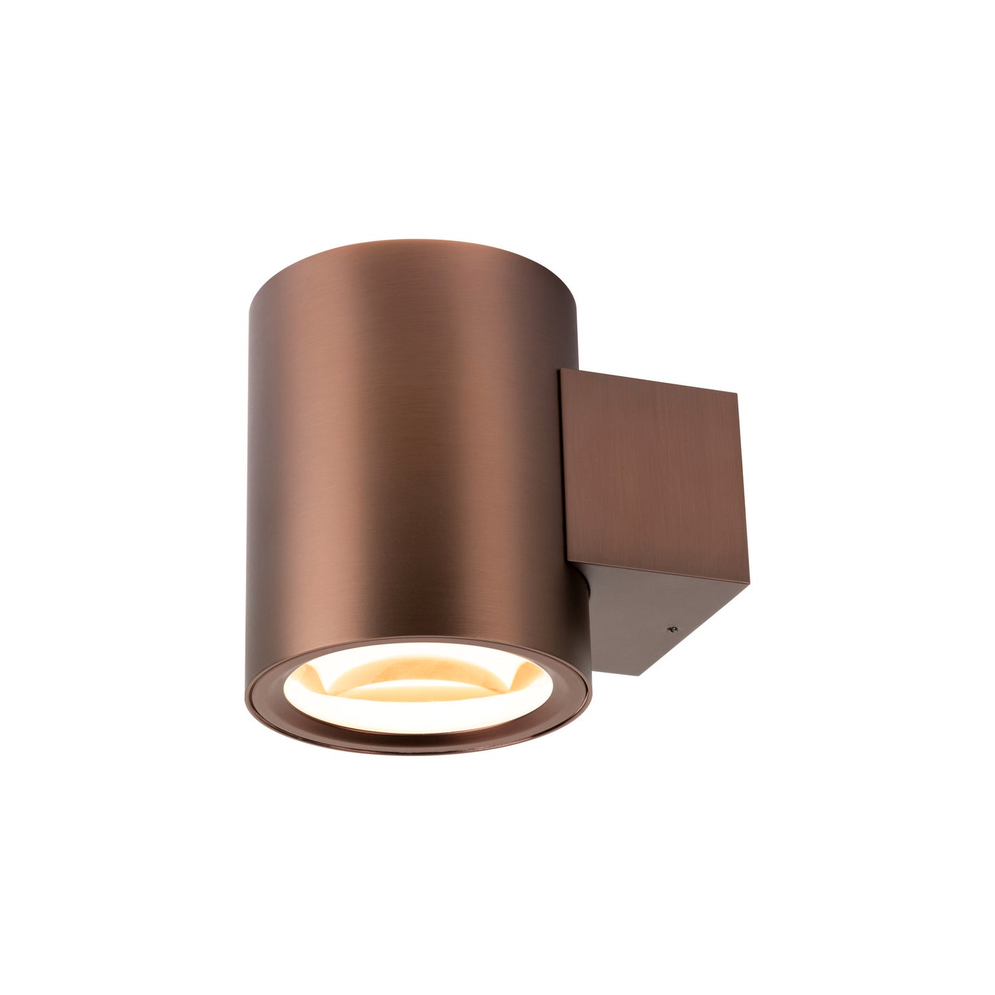OCULUS, Wandaufbauleuchte, rund, 2000-3000 K, 15 W, Dim-to-Warm, PHASE, 100°, dunkel kupfer