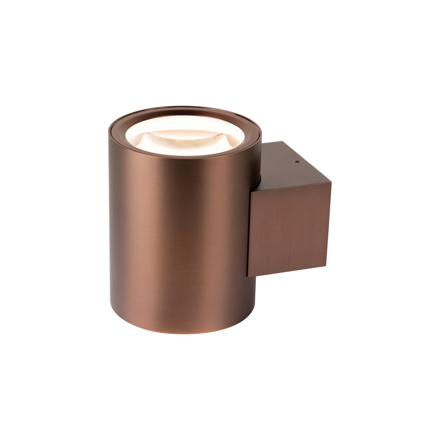 OCULUS, Wandaufbauleuchte, rund, 2000-3000 K, 15 W, Dim-to-Warm, PHASE, 100°, dunkel kupfer