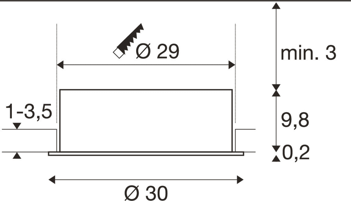 MEDO® 30, Deckeneinbauleuchte, frame, 3000/4000 K, 70°, IP20, rund, weiß