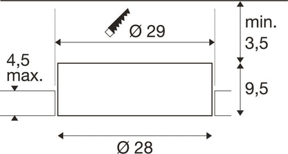 MEDO® 30, Deckeneinbauleuchte, frameless, 3000/4000 K, 70°, IP20, rund, weiß