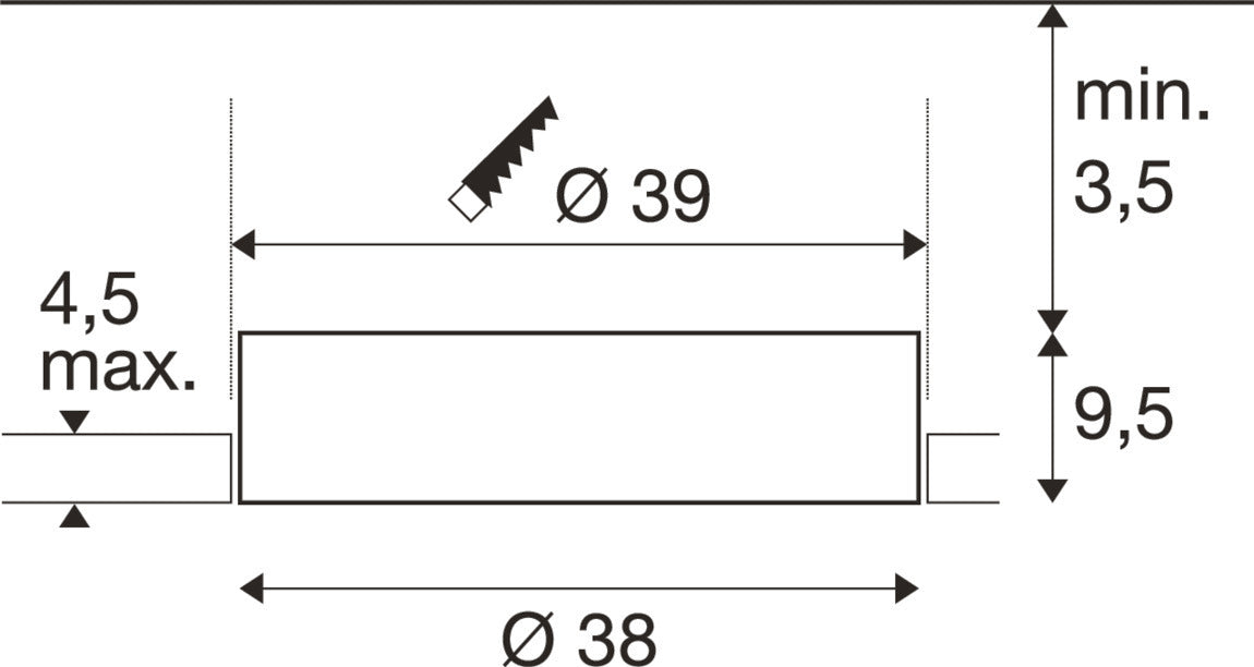 MEDO® 40, Deckeneinbauleuchte, frameless, 3000/4000 K, 80°, IP20, rund, weiß