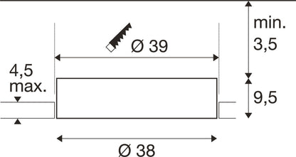 MEDO® 40, Deckeneinbauleuchte, frameless, 3000/4000 K, 80°, IP20, rund, weiß